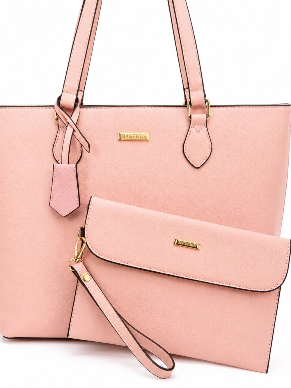 💗 Bagsure Blush Pink Tote and Matching Wristlet.Set